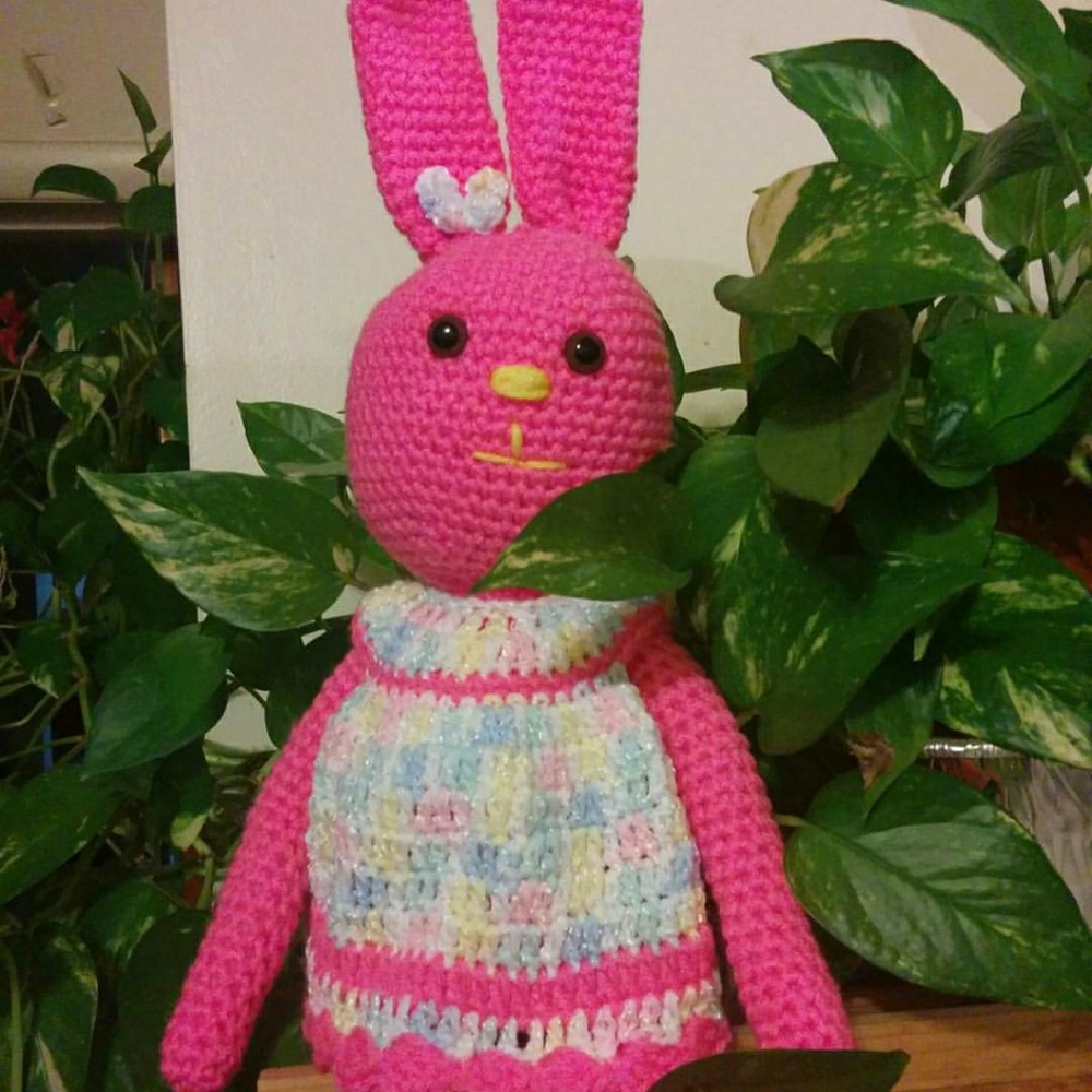 Pink bunny amigurumi handmade